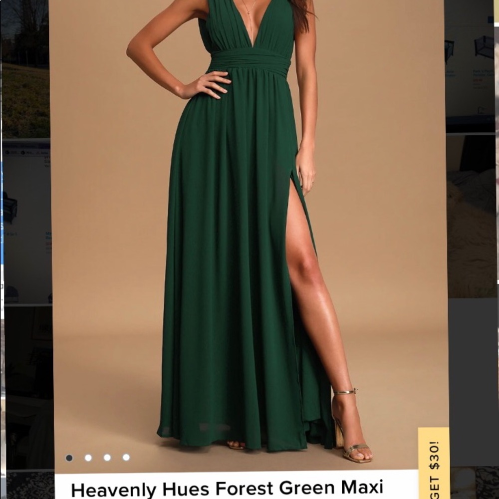 Lulu’s Heavenly Hues Forest Green Maxi Dress